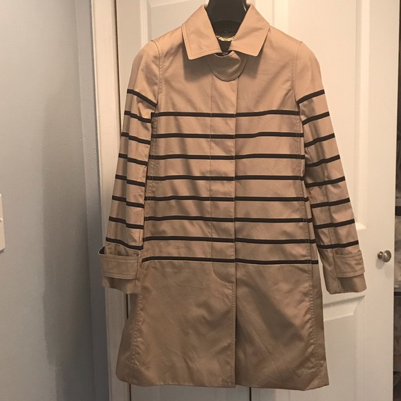 J Crew Petite striped trench coat P00 - Picture 2 of 9